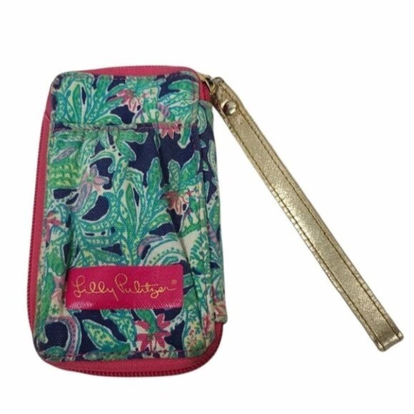 Lilly Pulitzer Floral Tropical Wallet Wristlet - Picture 1 of 6